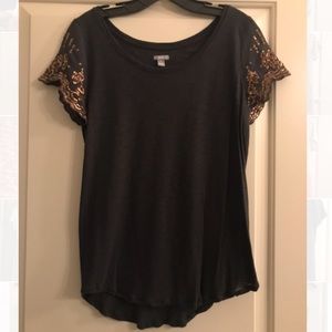 Sequined Sleeve Top